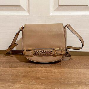 Diane Von Furstenberg DVF Crossbody Saddle Bag in Beige